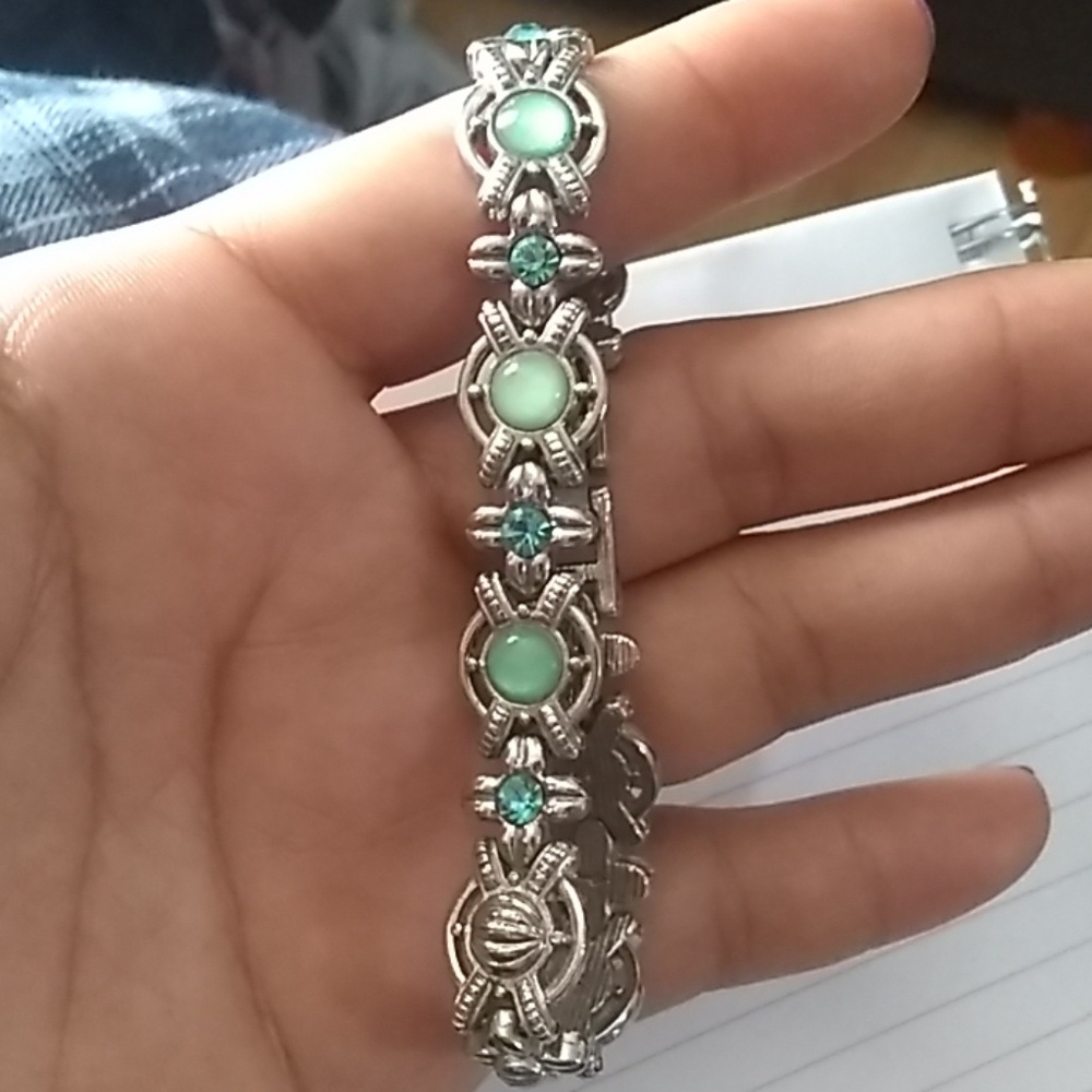 Sterling Turquoise and Diamonds bracelet